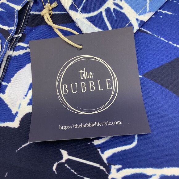 The Bubble Womens Short Sleeve Flutter Polo Golf Tennis Top Blue Size Medium NWT - Picture 5 of 9